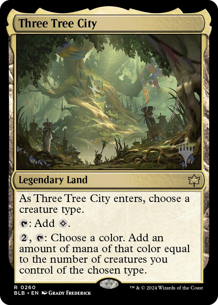 Three Tree City (Promo Pack) [Bloomburrow Promos] [Foil]