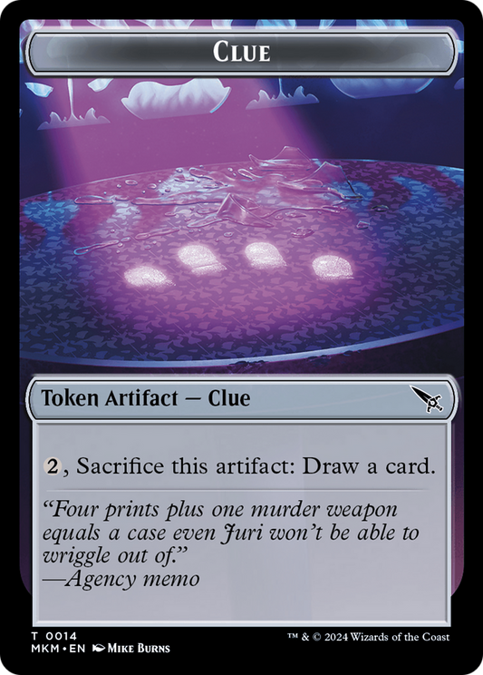 Clue (0014) // A 0041 Double-Sided Token [Murders at Karlov Manor Tokens] [Foil]