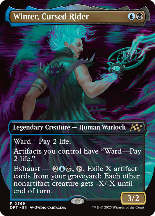 Winter, Cursed Rider (Borderless) [Aetherdrift] [Foil]