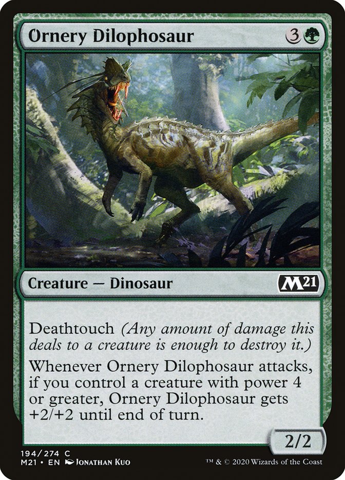 Ornery Dilophosaur [Core Set 2021] [Foil]