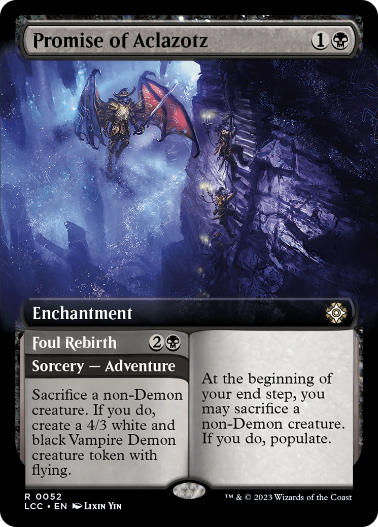 Promise of Aclazotz // Foul Rebirth (Extended Art) [The Lost Caverns of Ixalan Commander] [Foil]