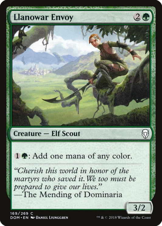 Llanowar Envoy [Dominaria] [Foil]