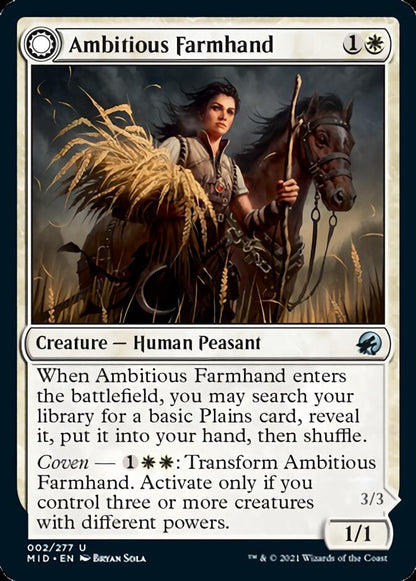 Ambitious Farmhand // Seasoned Cathar [Innistrad: Midnight Hunt] [Foil]
