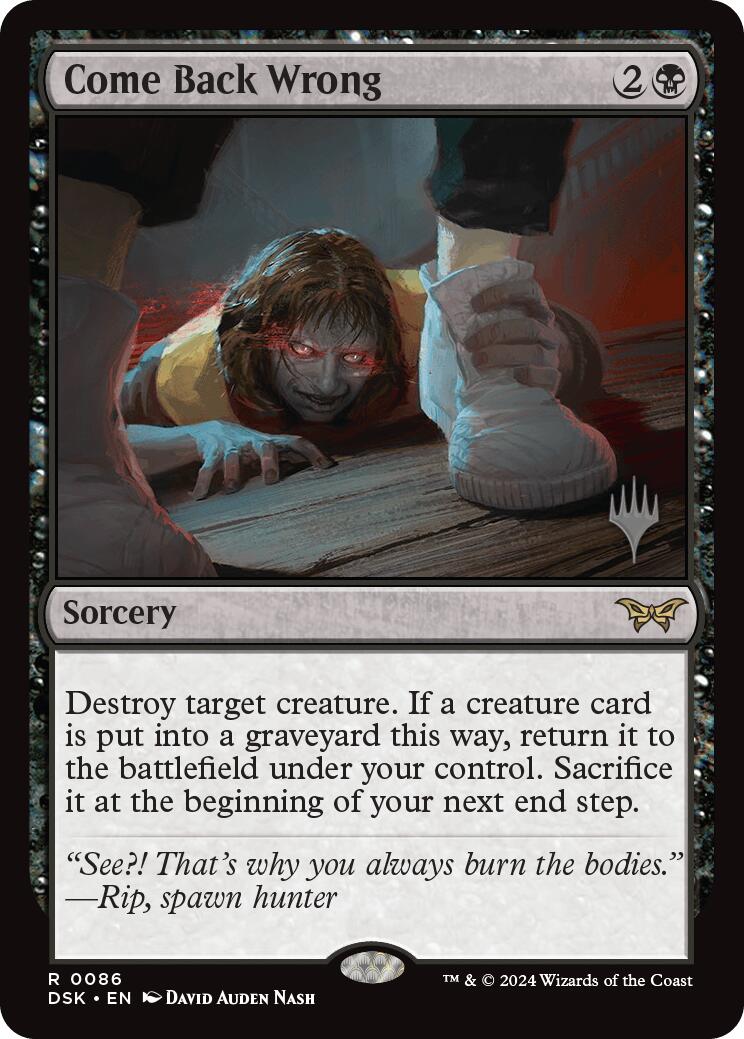 Come Back Wrong (0086) (Promo Pack) [Duskmourn: House of Horror Promos] [Foil]