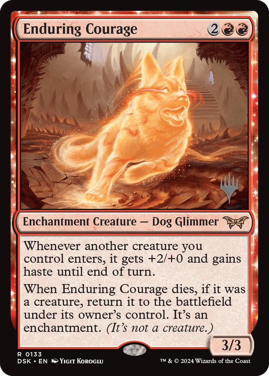 Enduring Courage (Promo Pack) [Duskmourn: House of Horror Promos] [Foil]