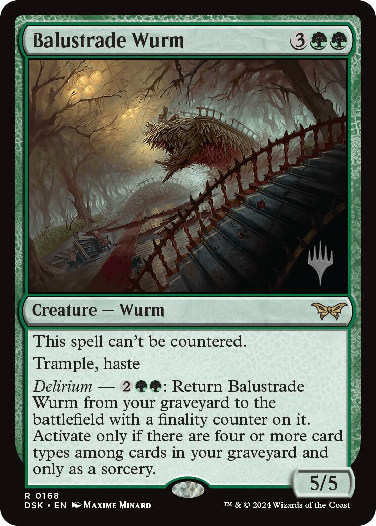 Balustrade Wurm (Promo Pack) [Duskmourn: House of Horror Promos] [Foil]