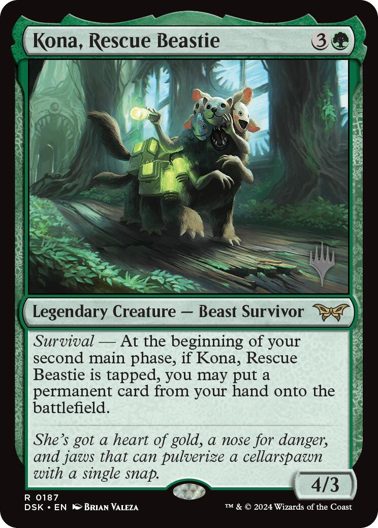 Kona, Rescue Beastie (0187) (Promo Pack) [Duskmourn: House of Horror Promos] [Foil]