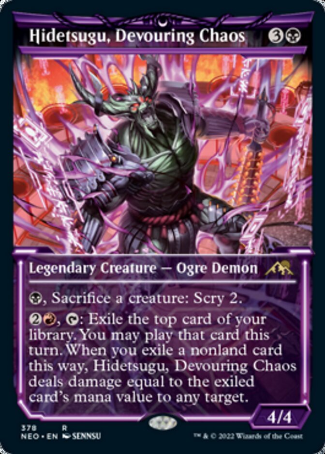 Hidetsugu, Devouring Chaos (Showcase Soft Glow) [Kamigawa: Neon Dynasty] [Foil]