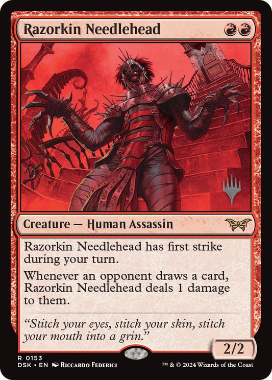 Razorkin Needlehead (Promo Pack) [Duskmourn: House of Horror Promos] [Foil]