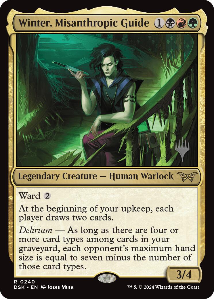 Winter, Misanthropic Guide (Promo Pack) [Duskmourn: House of Horror Promos] [Foil]