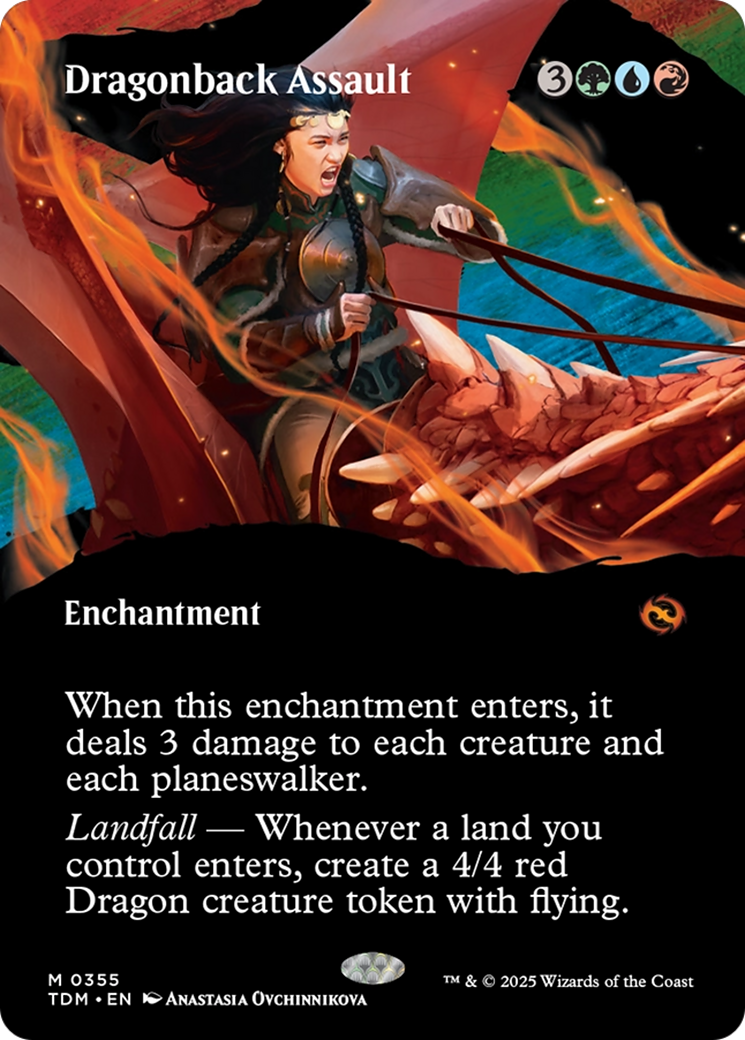 Dragonback Assault (Borderless) [Tarkir: Dragonstorm] [Foil]
