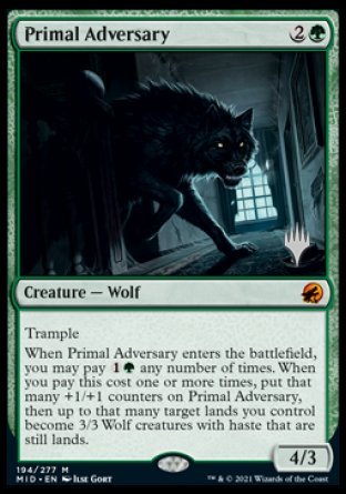Primal Adversary (Promo Pack) [Innistrad: Midnight Hunt Promos] [Foil]