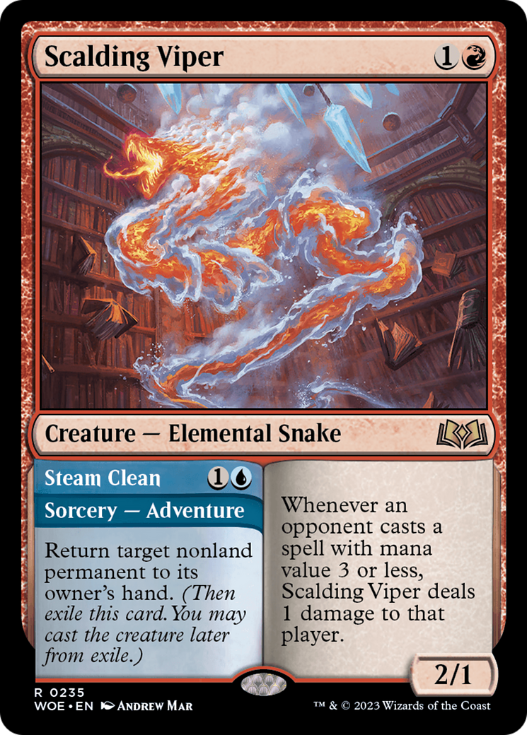 Scalding Viper // Steam Clean [Wilds of Eldraine] [Foil]