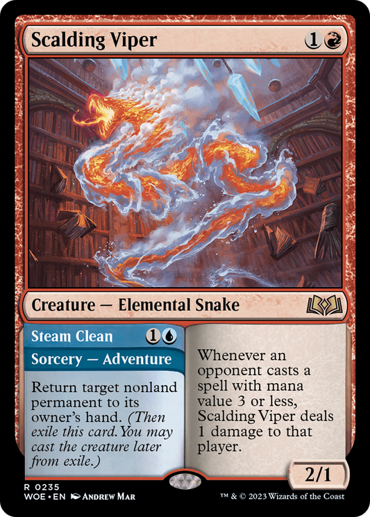 Scalding Viper // Steam Clean [Wilds of Eldraine] [Foil]