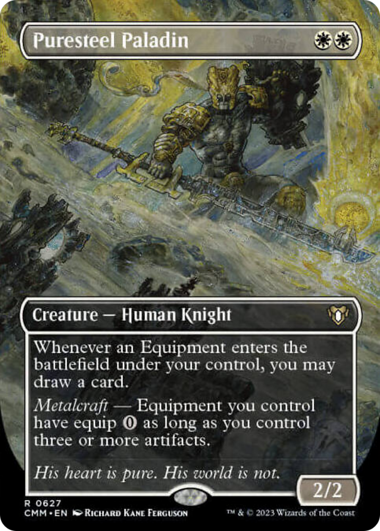 Puresteel Paladin (Borderless Alternate Art) [Commander Masters] [Foil]