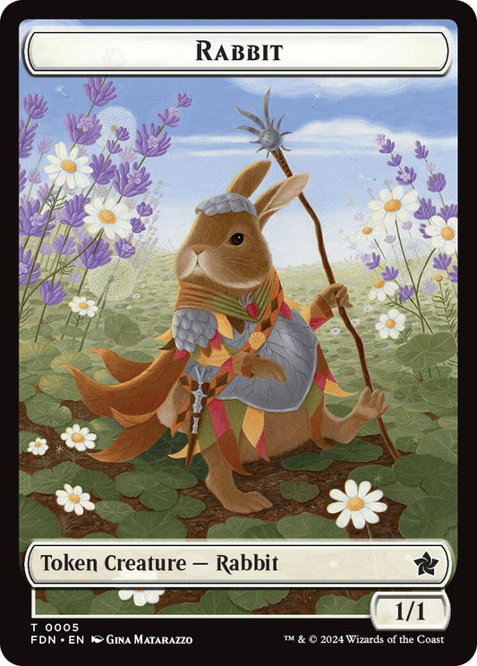 Rabbit // Soldier Double-Sided Token [Foundations Tokens] [Foil]