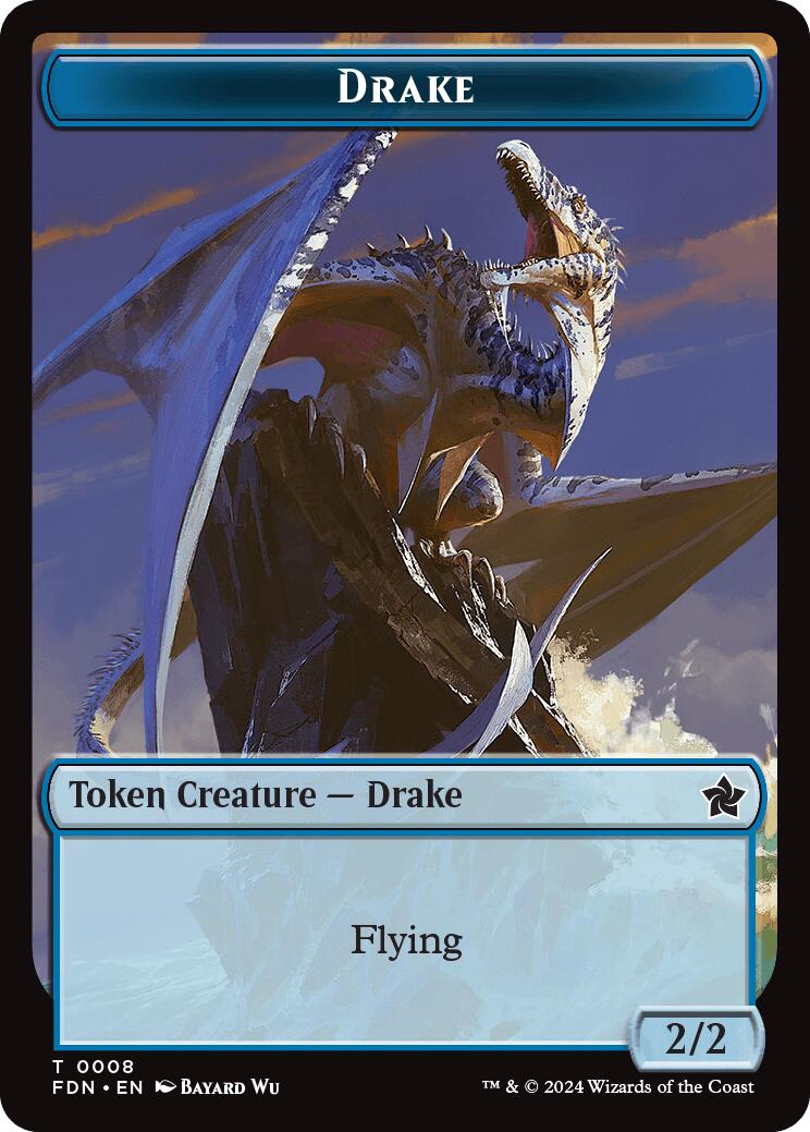 Drake // Goblin Doubled-Sided Token [Foundations Tokens] [Foil]