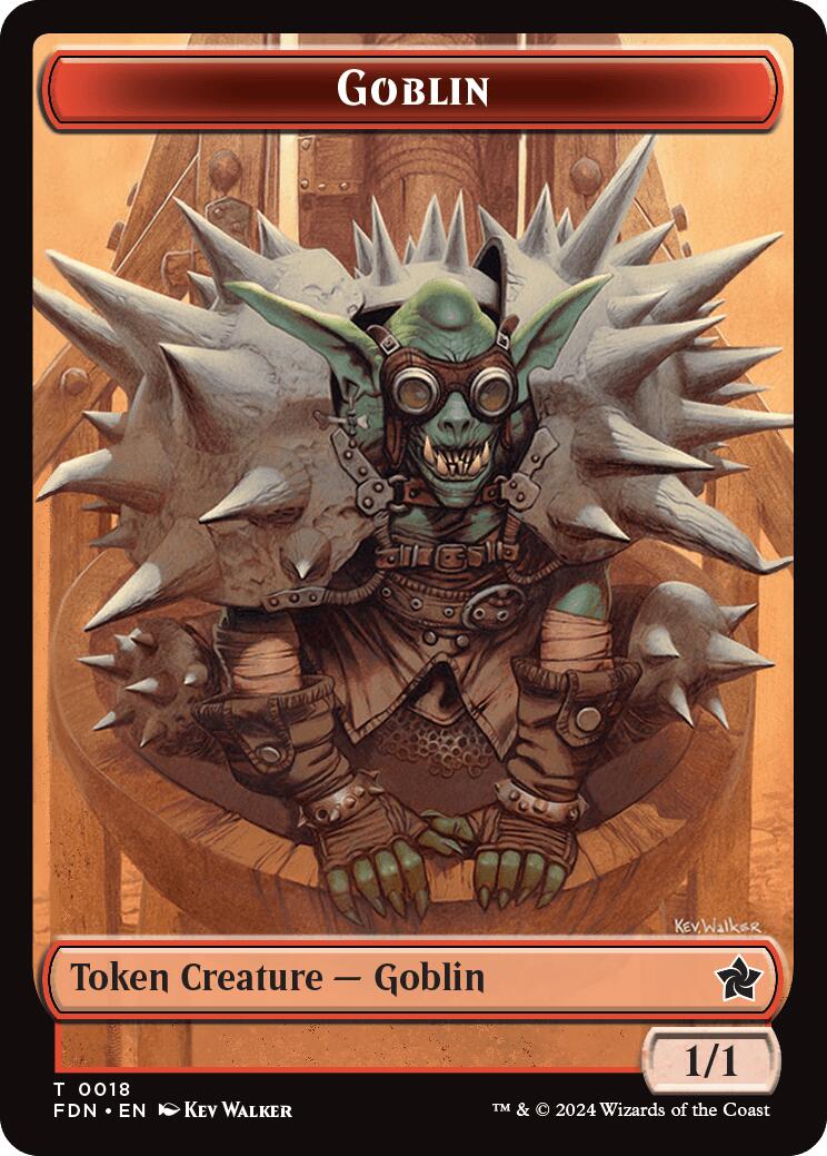 Goblin // Insect Doubled-Sided Token [Foundations Tokens] [Foil]