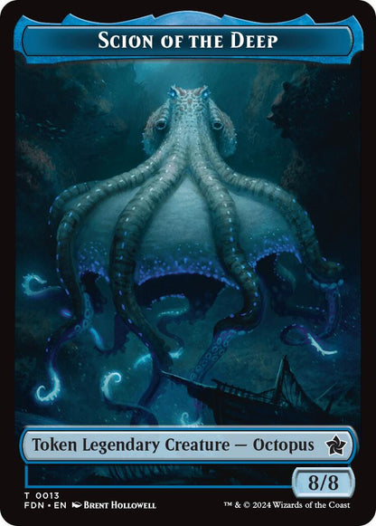 Scion of the Deep // Koma's Coil Doubled-Sided Token [Foundations Tokens] [Foil]