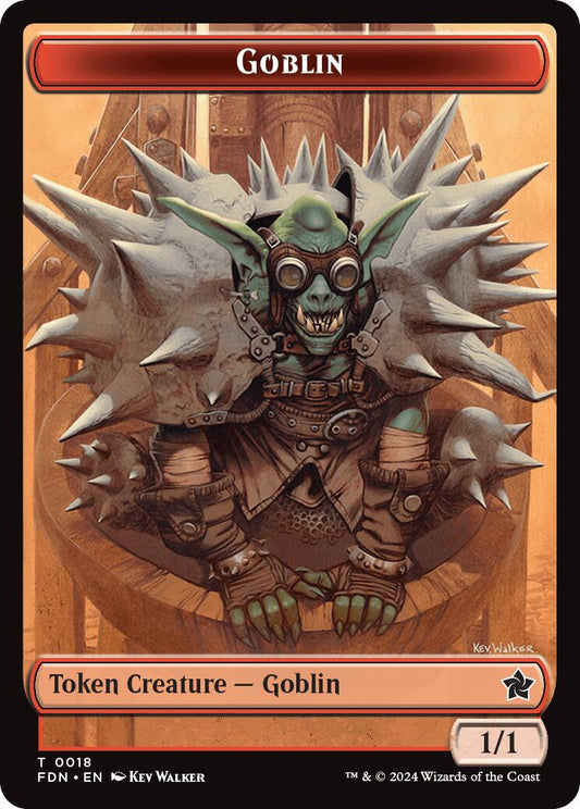 Goblin // Zombie Doubled-Sided Token [Foundations Tokens] [Foil]