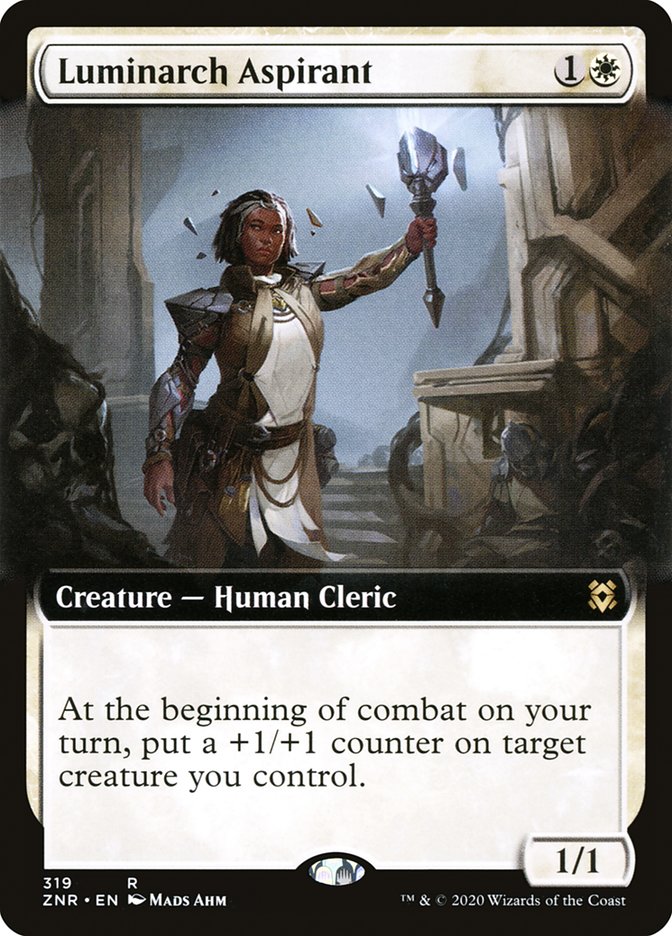 Luminarch Aspirant (Extended Art) [Zendikar Rising] [Foil]