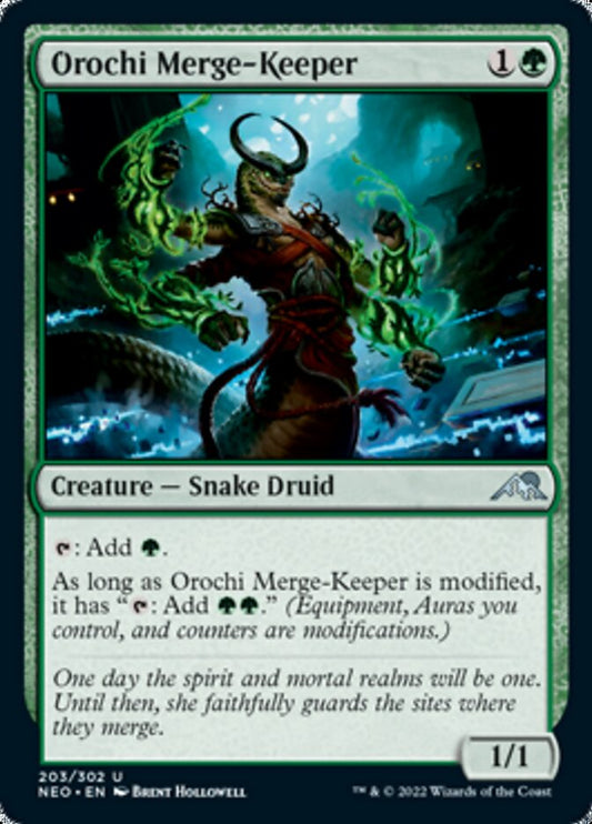 Orochi Merge-Keeper [Kamigawa: Neon Dynasty] [Foil]