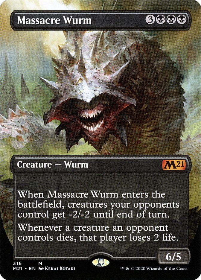 Massacre Wurm (Borderless Alternate Art) [Core Set 2021] [Foil]