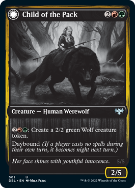 Child of the Pack // Savage Packmate [Innistrad: Double Feature] [Foil]