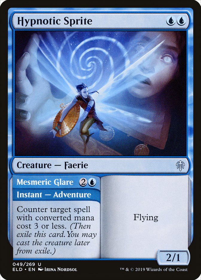 Hypnotic Sprite // Mesmeric Glare [Throne of Eldraine] [Foil]