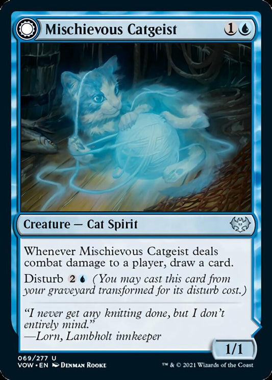 Mischievous Catgeist // Catlike Curiosity [Innistrad: Crimson Vow] [Foil]