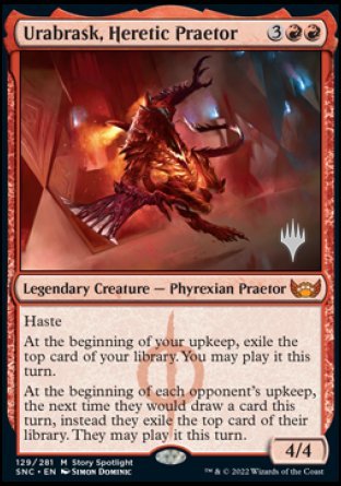 Urabrask, Heretic Praetor (Promo Pack) [Streets of New Capenna Promos] [Foil]