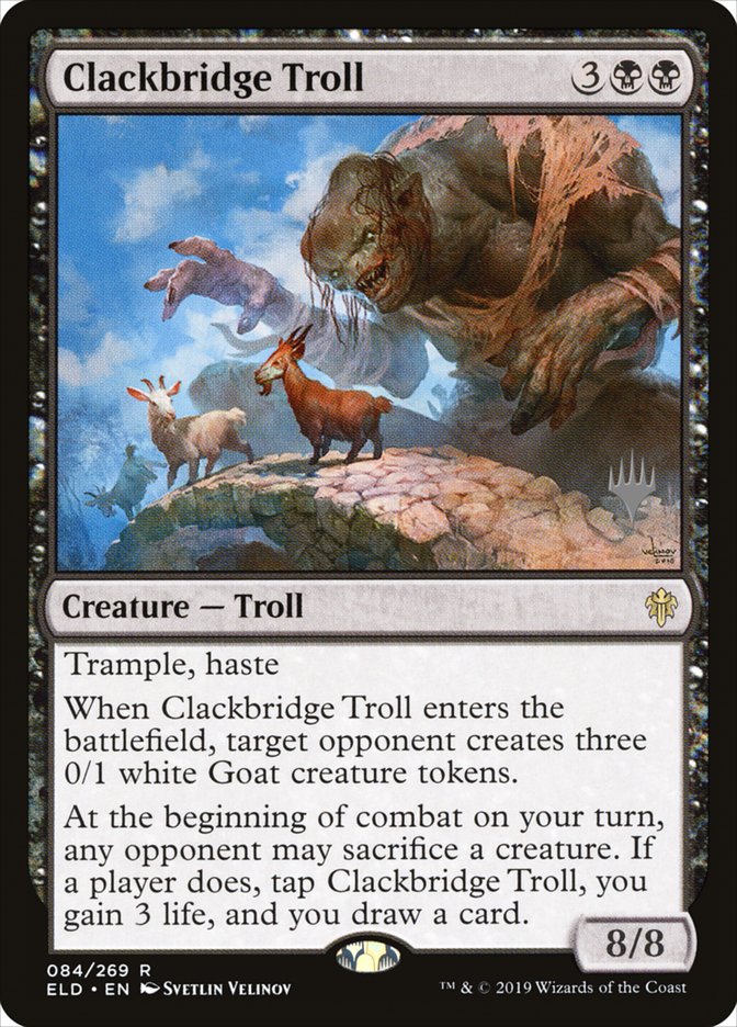 Clackbridge Troll (Promo Pack) [Throne of Eldraine Promos] [Foil]