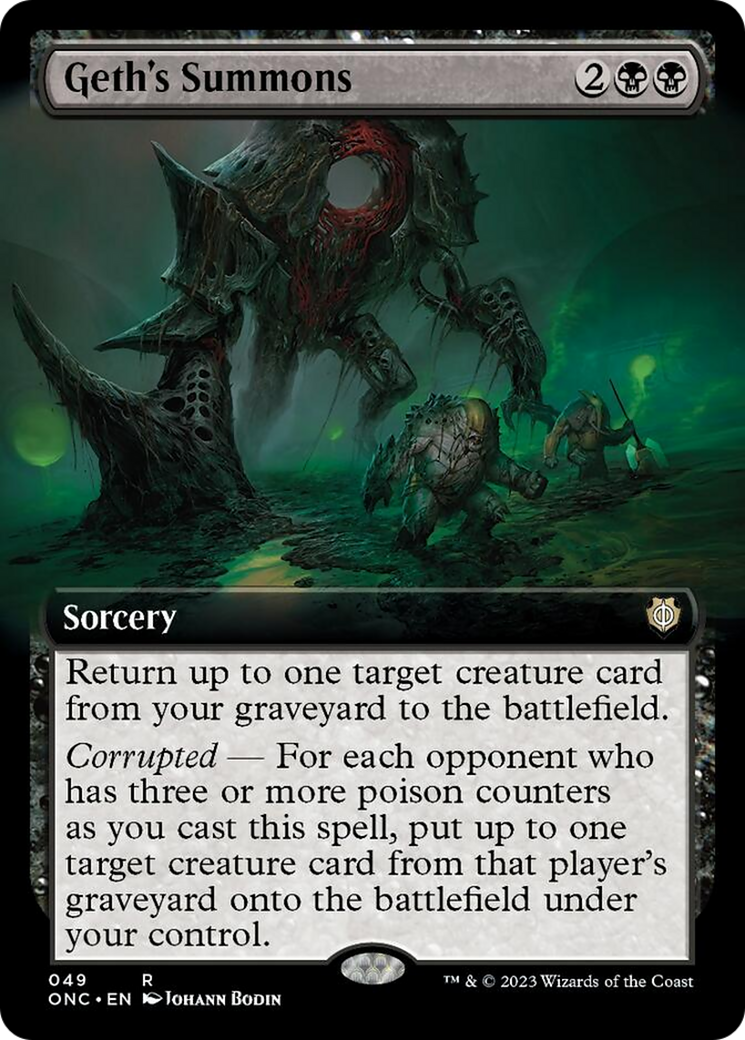 Geth's Summons (Extended Art) [Phyrexia: All Will Be One Commander] [Foil]