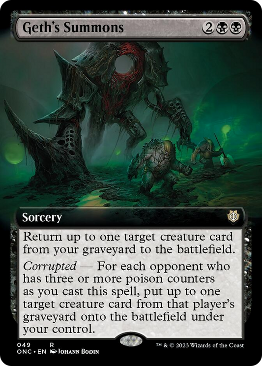 Geth's Summons (Extended Art) [Phyrexia: All Will Be One Commander] [Foil]