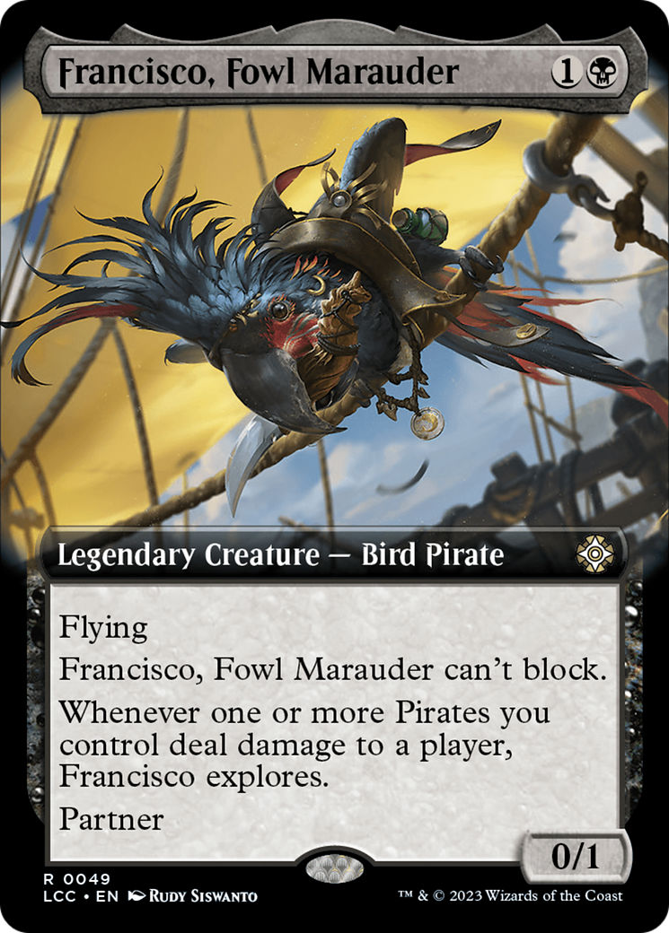 Francisco, Fowl Marauder (Extended Art) [The Lost Caverns of Ixalan Commander] [Foil]