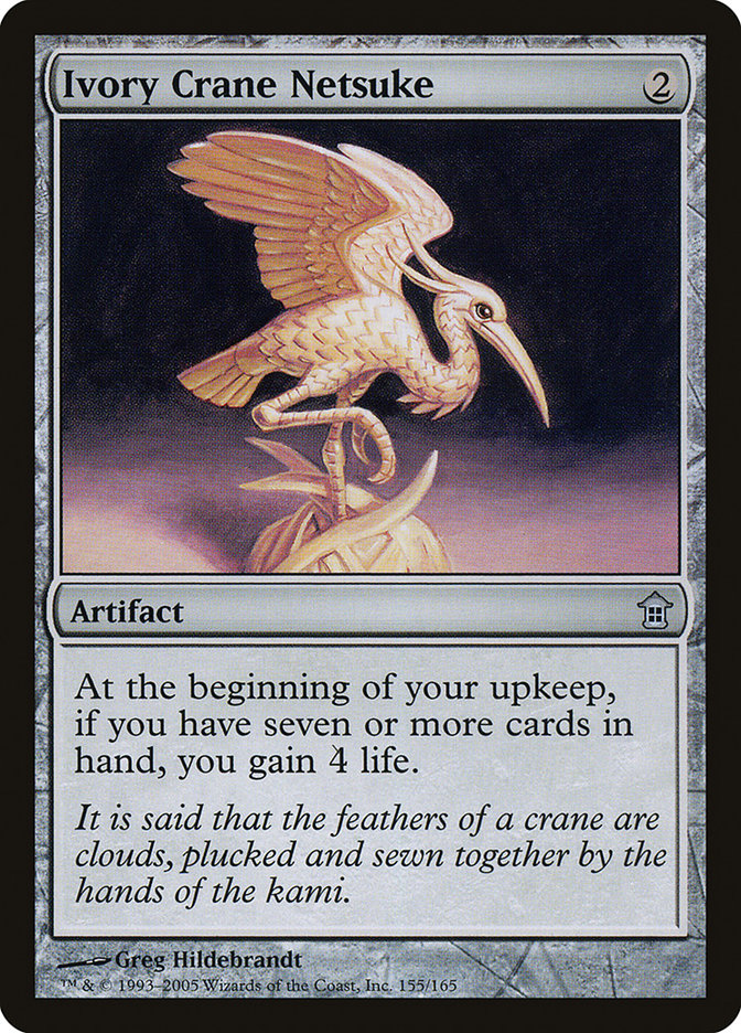 Ivory Crane Netsuke [Saviors of Kamigawa] [Foil]