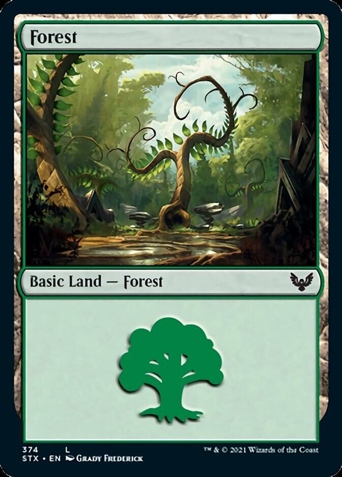 Forest (374) [Strixhaven: School of Mages] [Foil]