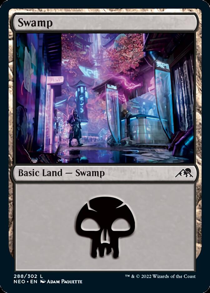 Swamp (288) [Kamigawa: Neon Dynasty] [Foil]