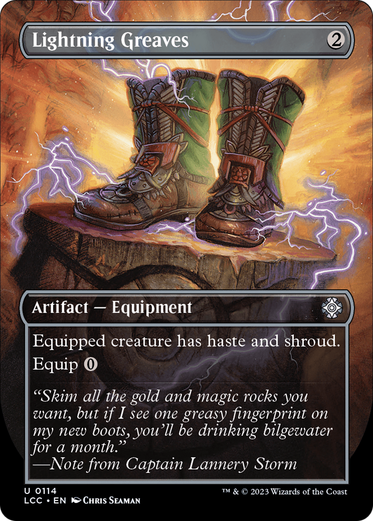 Lightning Greaves (Borderless) [The Lost Caverns of Ixalan Commander] [Foil]