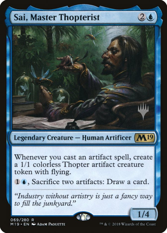 Sai, Master Thopterist (Promo Pack) [Core Set 2019 Promos] [Foil]