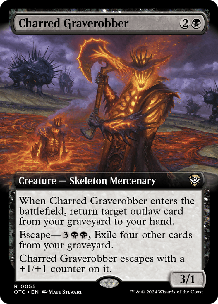 Charred Graverobber (Extended Art) [Outlaws of Thunder Junction Commander] [Foil]
