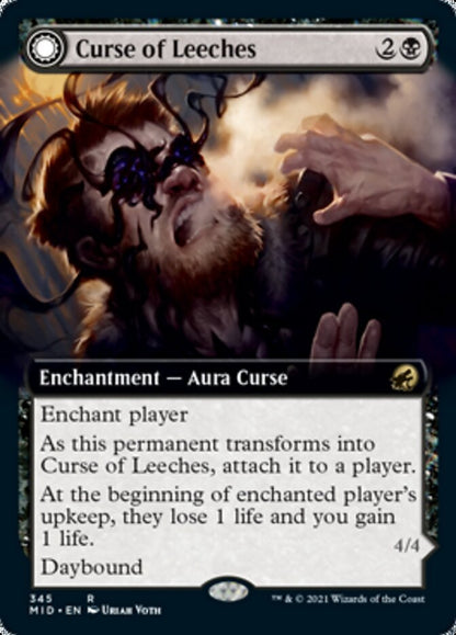 Curse of Leeches // Leeching Lurker (Extended Art) [Innistrad: Midnight Hunt] [Foil]