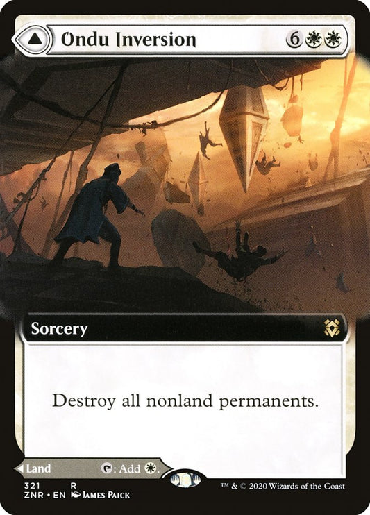 Ondu Inversion // Ondu Skyruins (Extended Art) [Zendikar Rising] [Foil]