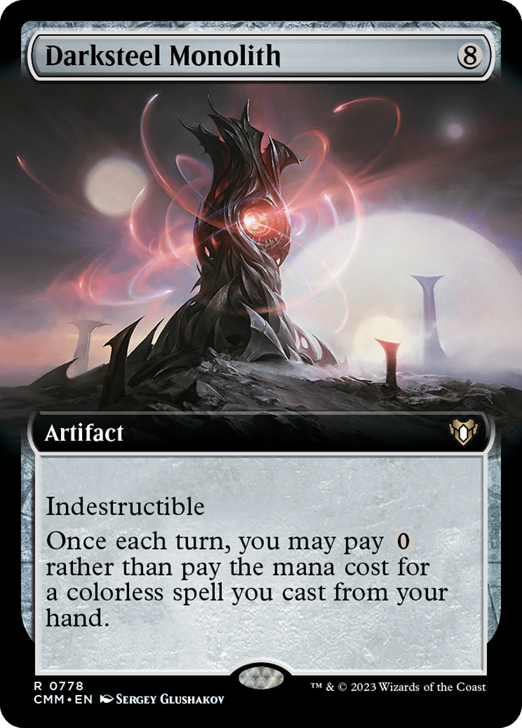 Darksteel Monolith (Extended Art) [Commander Masters] [Foil]