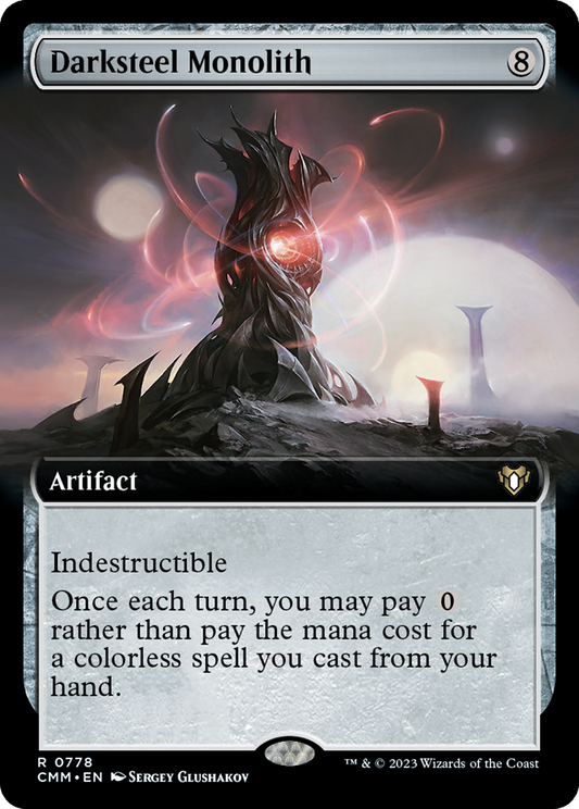 Darksteel Monolith (Extended Art) [Commander Masters] [Foil]