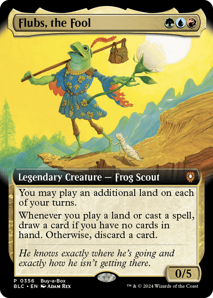 Flubs, the Fool (Buy-A-Box) (Extended Art) [Bloomburrow Promos] [Foil]
