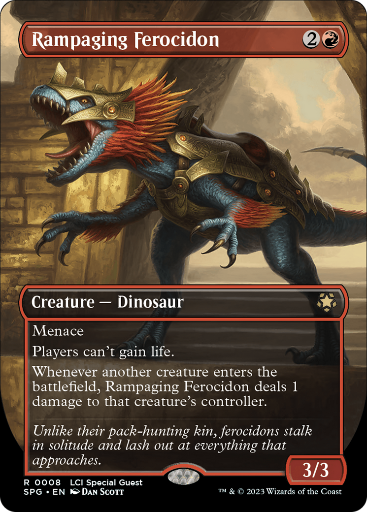Rampaging Ferocidon (Borderless) [The Lost Caverns of Ixalan Special Guests] [Foil]