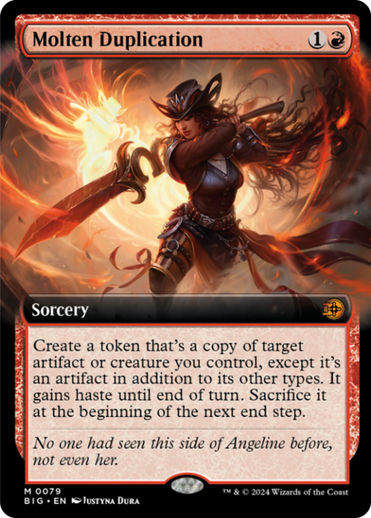 Molten Duplication (Extended Art) [Outlaws of Thunder Junction: The Big Score] [Foil]