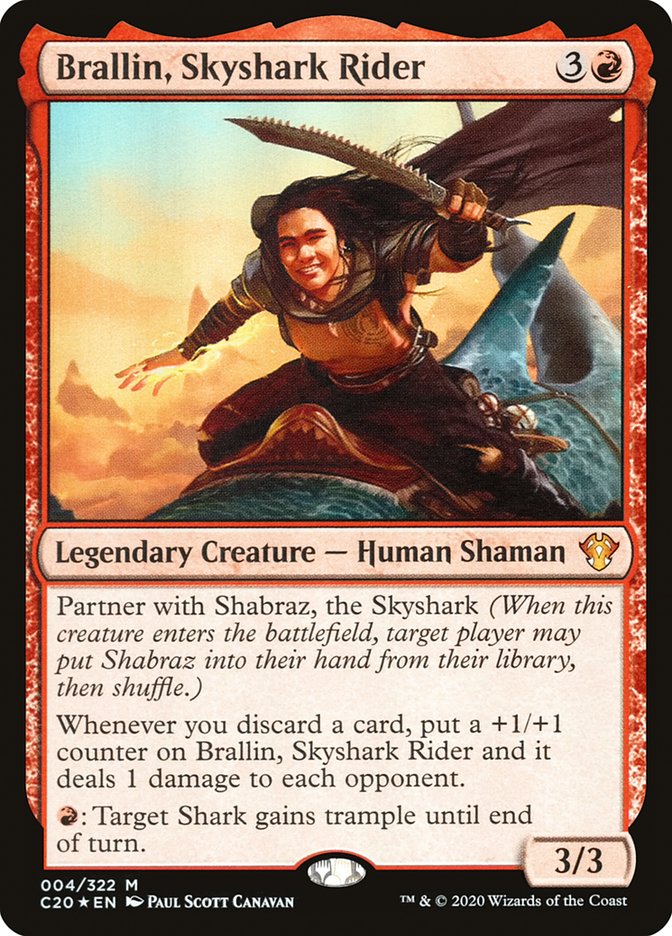Brallin, Skyshark Rider [Commander 2020] [Foil]
