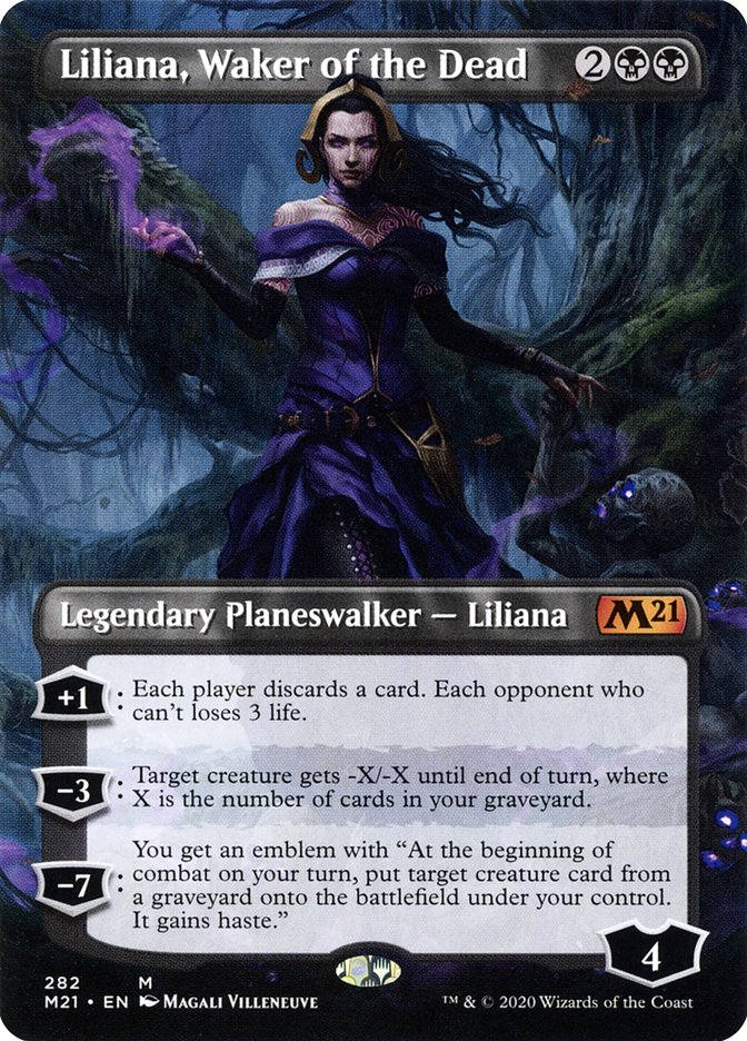 Liliana, Waker of the Dead (Borderless) [Core Set 2021] [Foil]